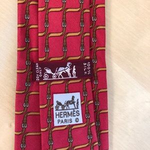Hermes Red Tie - Buckle/Strap Pattern 7009 TA